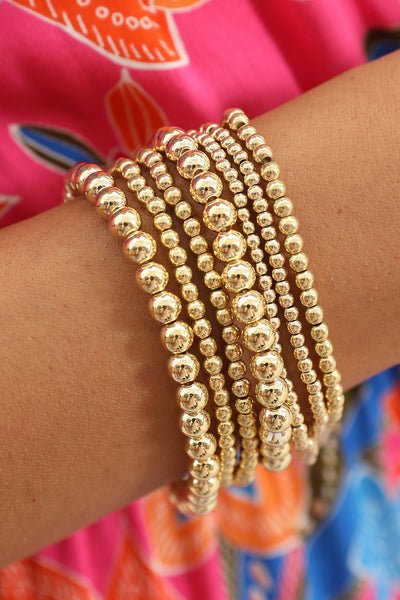 Gold 7pcs Set Minimalist Beaded Luxury Bracelet Set