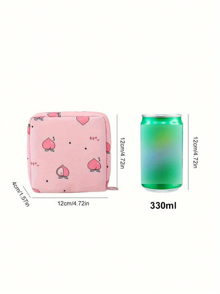 1pc Sanitary Napkin Storage Bag, Ladies' Portable Cosmetic Mouth Red Bag, Sanitary Napkin Storage Bag, Cosmetic Lipstick Bag, Travel Headset Change Storage Bag Bedroom Accessories