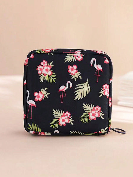 1pc Sanitary Napkin Storage Bag, Ladies' Portable Cosmetic Mouth Red Bag, Sanitary Napkin Storage Bag, Cosmetic Lipstick Bag, Travel Headset Change Storage Bag Bedroom Accessories