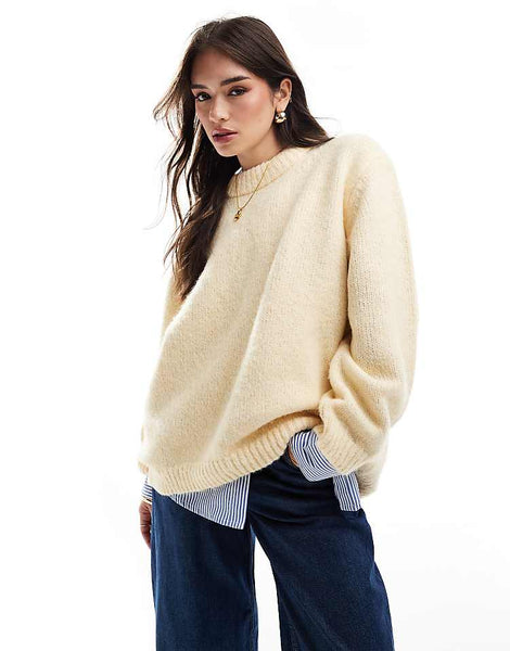 ASOS DESIGN oversized crew neck sweater in stripe