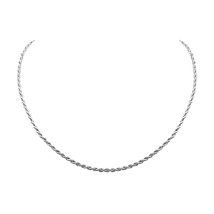 Goddess Collection - Silver Ravel Necklace 2.5 MM