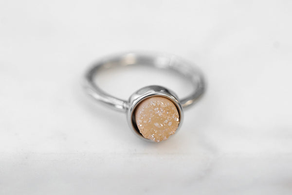 Stone Collection - Silver Amber Quartz Ring