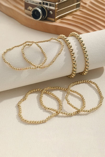 Gold 7pcs Set Minimalist Beaded Luxury Bracelet Set